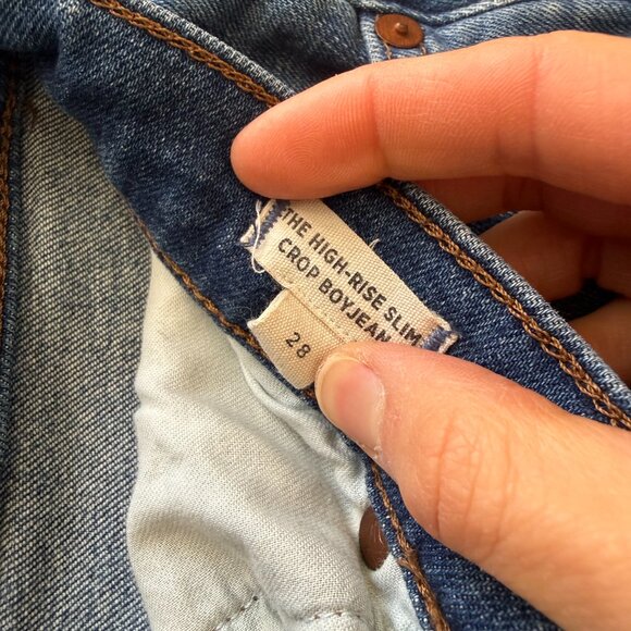 Madewell The High Rise Slim Crop Boyjean Size 28 Medium wash - Picture 5 of 8